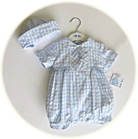 Baby boy's smocked romper