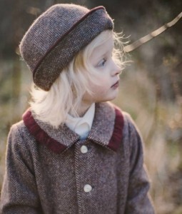 Girl's Donegal tweed coat and hat