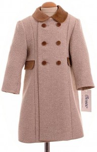 Child's traditional coat in camel check