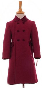 Childs traditional coat in burgundy