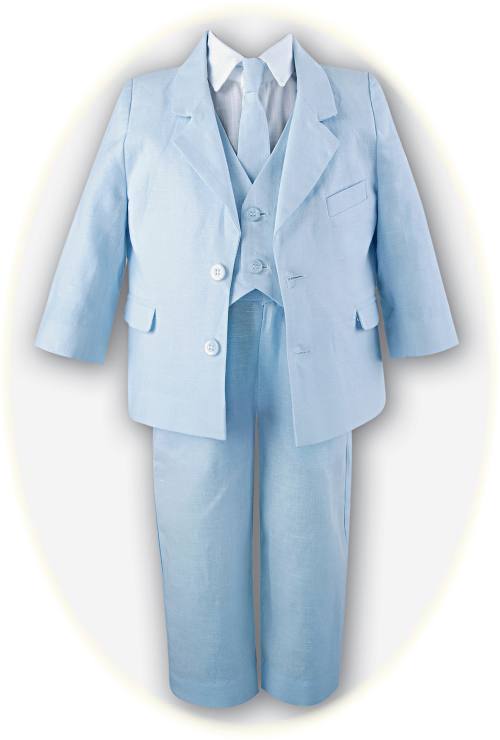 Smart suit for a little boy. An elegant 5 piece summer suit in cotton ...
