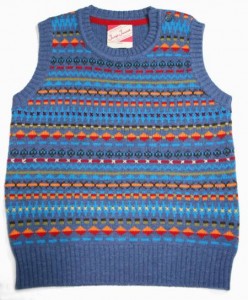 Child's fairisle tank top blue front