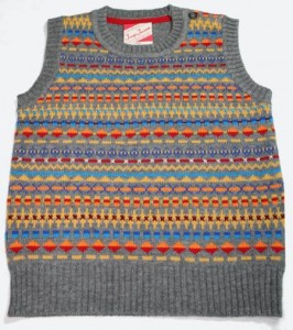 Child's fairisle tank top grey front