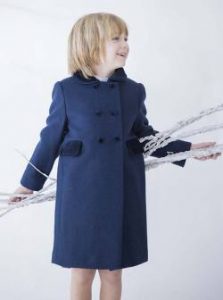 Child's wool coat in navy blue