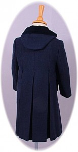 Girl's 100% wool coat with hood back view