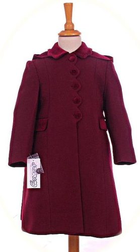 Girl's 100% wool coat with hood