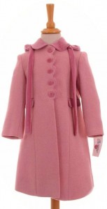 Girl's 100% wool coat in pink