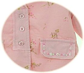 Baby's needlecord jacket detail