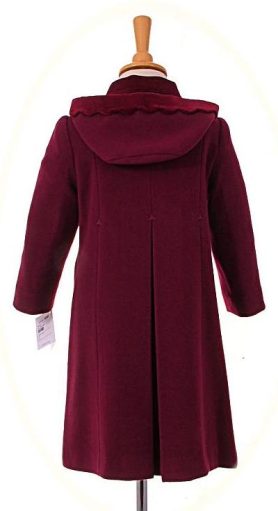 Girl's winter coat with hood back view