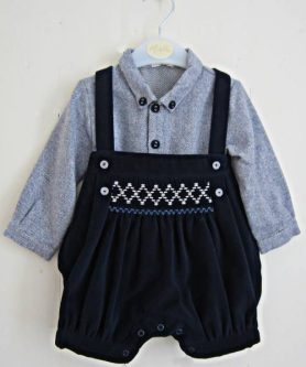 Baby boy's smocked dungarees