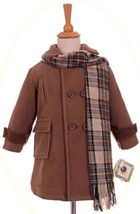 Boy's winter coat and scarf