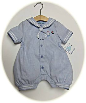 Baby boy's sailor romper