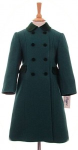 Child's 100% wool coat in green