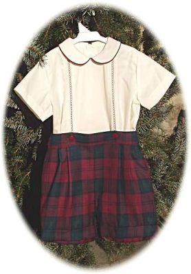 Little boy's tartan shorts and top