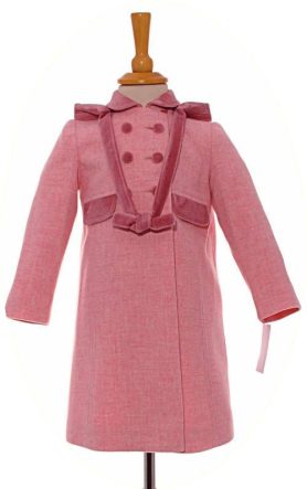 Little girl's pink coat with hood