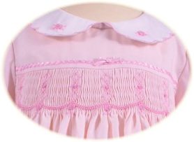 Baby's hand-smocked dress smocking detail